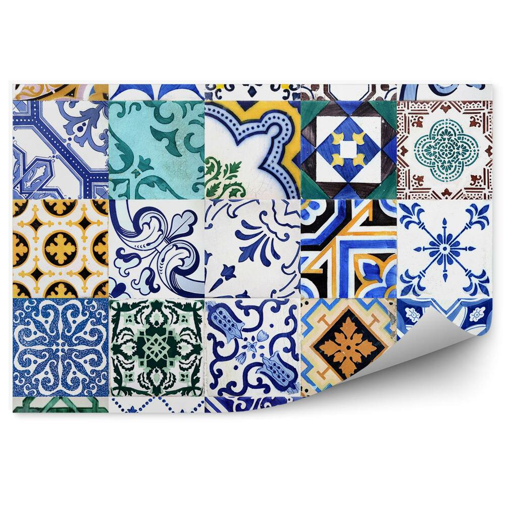 Fotótapéta Kollázs mozaik csempe színes vintage mintákkal