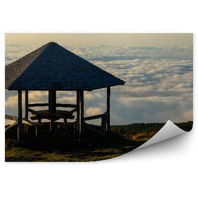 Öntapadós fotótapéta Pavilon zöld növények ég felhők