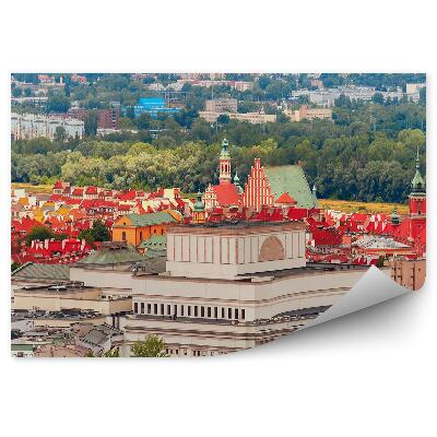 Fotótapéta kilátás nyílik a régi modern Varsó városára