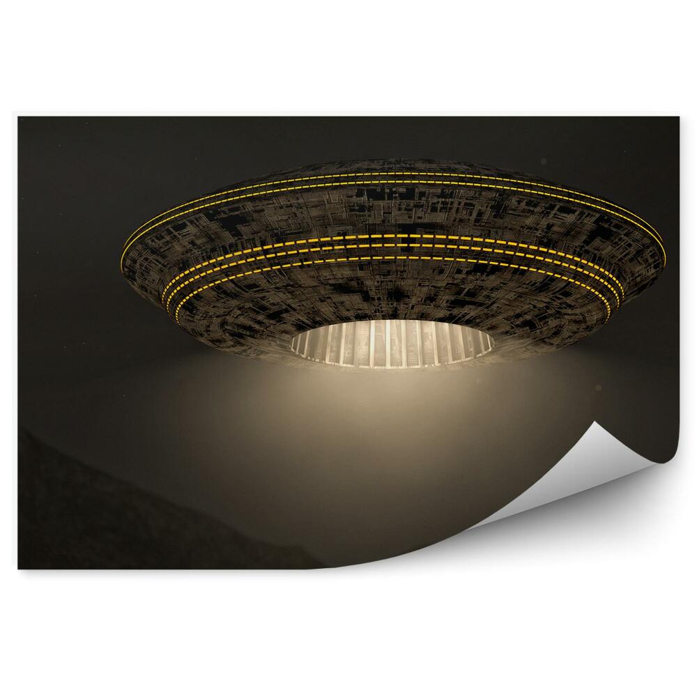 Modern fotótapéta Hold ég ufo 3d hegyek sziklák