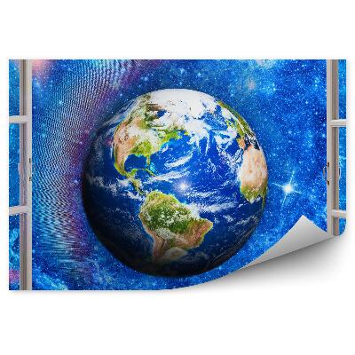 Öntapadó fotótapéta Globe csillagok ég kozmosz ablakkeret