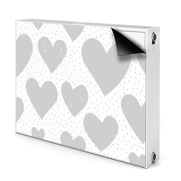 Mágneses radiátor takaró Szürke szívek