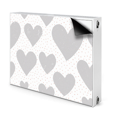 Mágneses radiátor takaró Szürke szívek