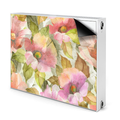 Mágneses fűtőtest burkolat Festett virágok