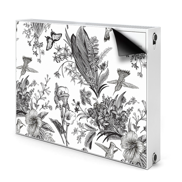 Mágneses radiátor dekoráció Fekete-fehér kert