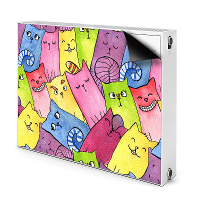 Mágneses radiátor takaró Boldog macskák