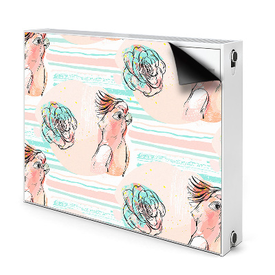 Mágneses radiátor dekoráció Rózsaszín papagájok