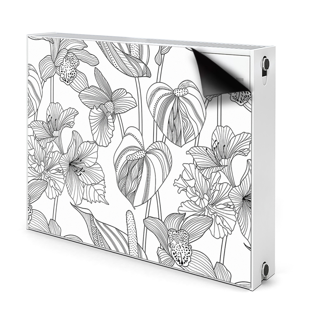 Mágneses radiátor takaró Vázlatos virágok