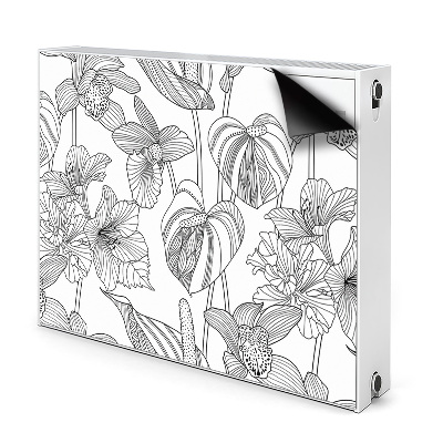 Mágneses radiátor takaró Vázlatos virágok