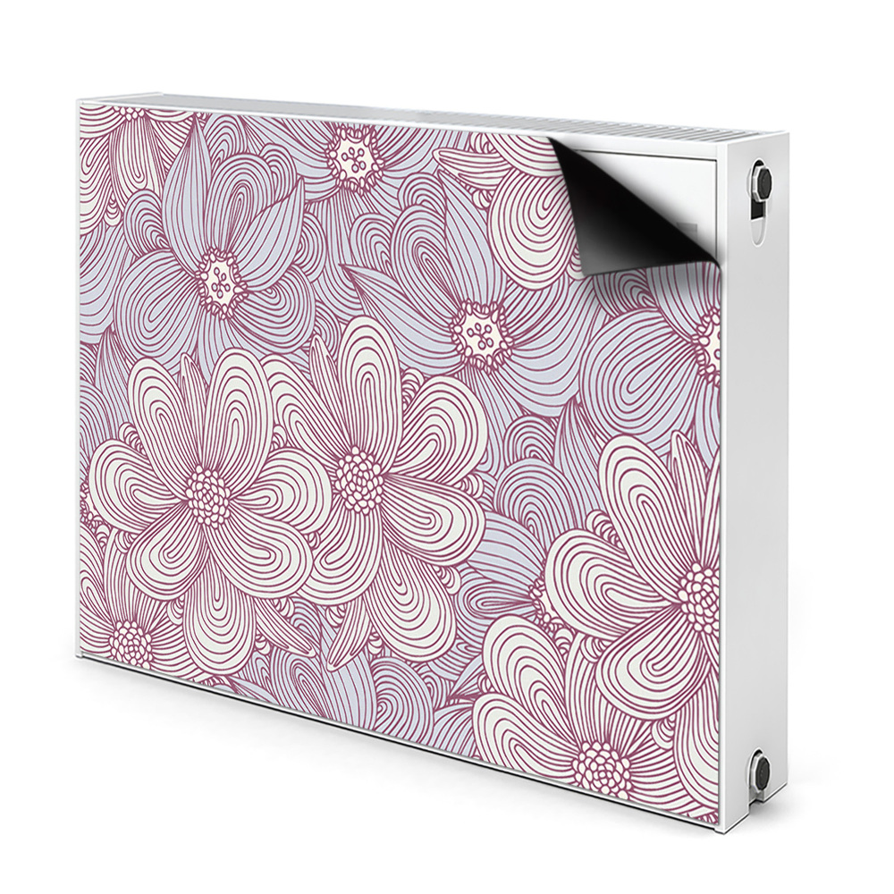 Mágneses fűtőtest burkolat Doodle virágok