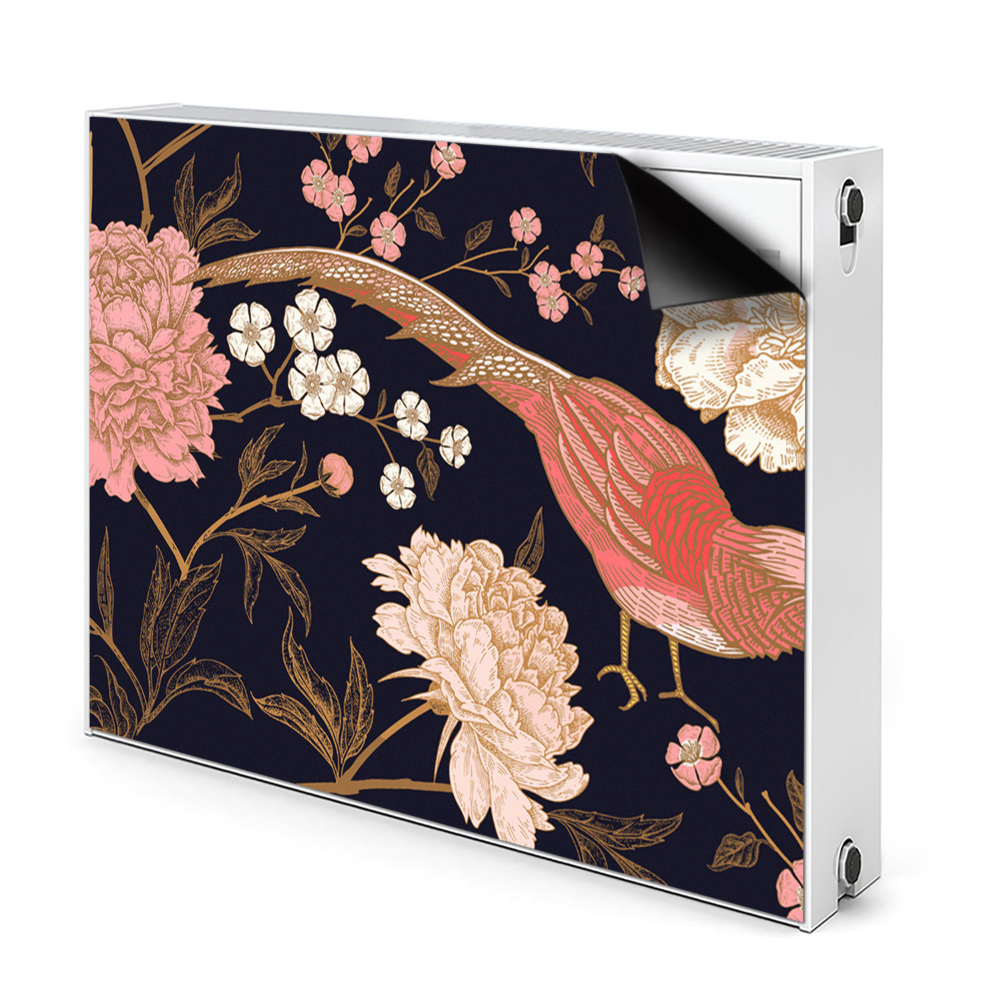 Mágneses radiátor takaró Bazsarózsa madárral