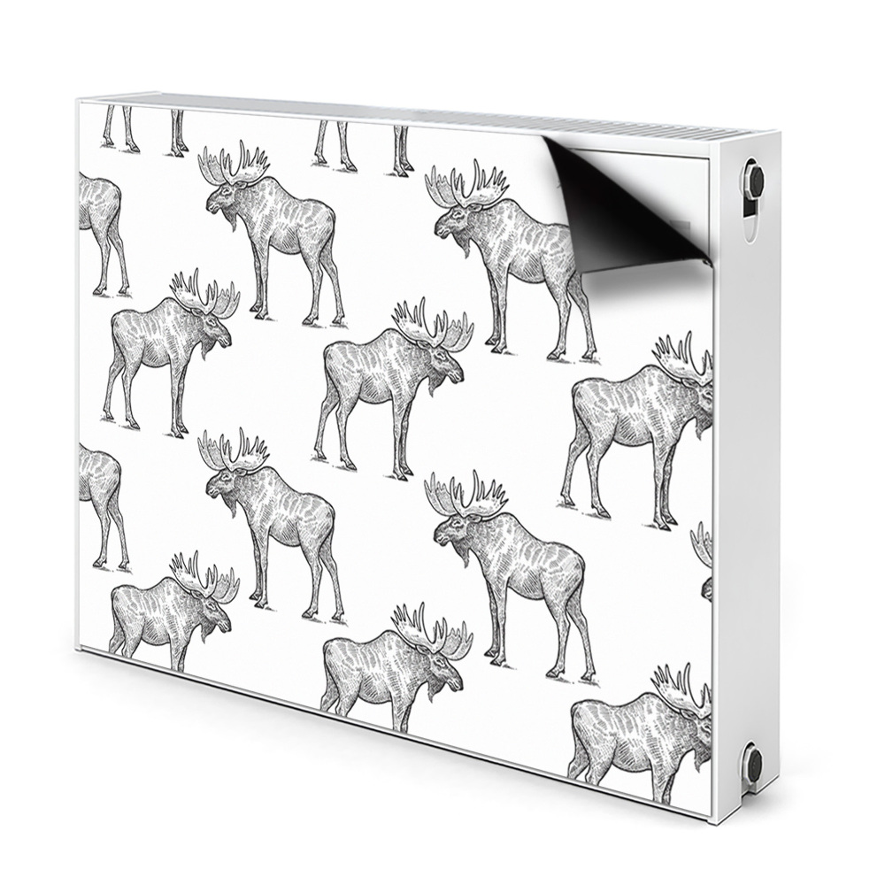 Mágneses radiátor takaró Szarvasok zöld háttéren