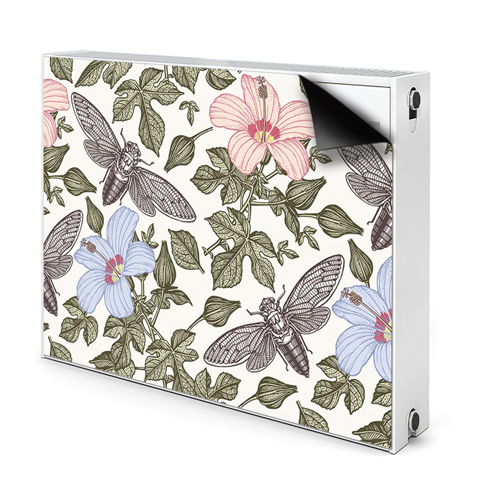 Mágneses fűtőtest burkolat Pillangók virágok között