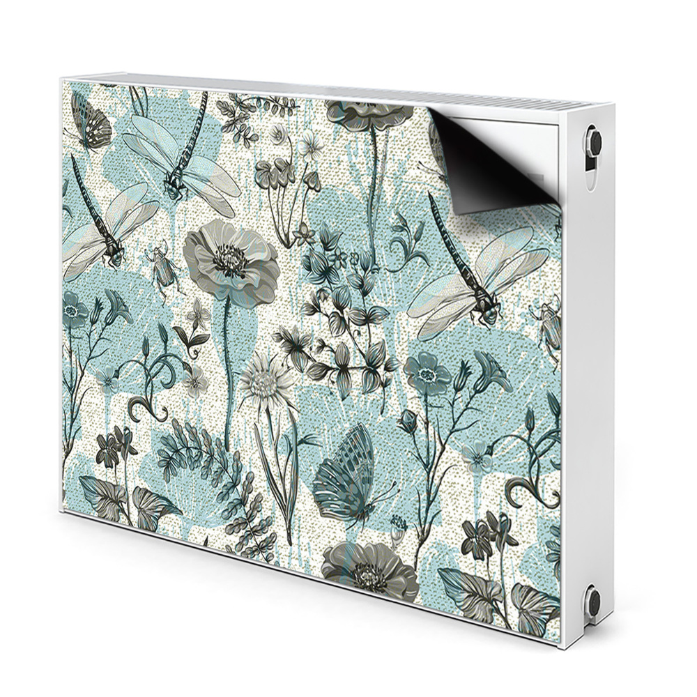 Mágneses radiátor takaró Virágok és szitakötők