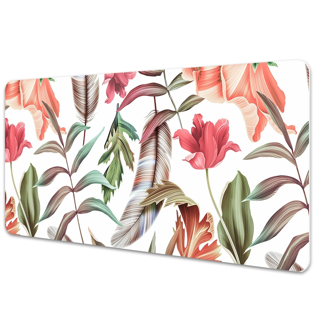 Iróasztal könyökalátét Növények fehér alapon