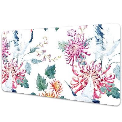 Irodai asztal alátét Gémek és színes virágok