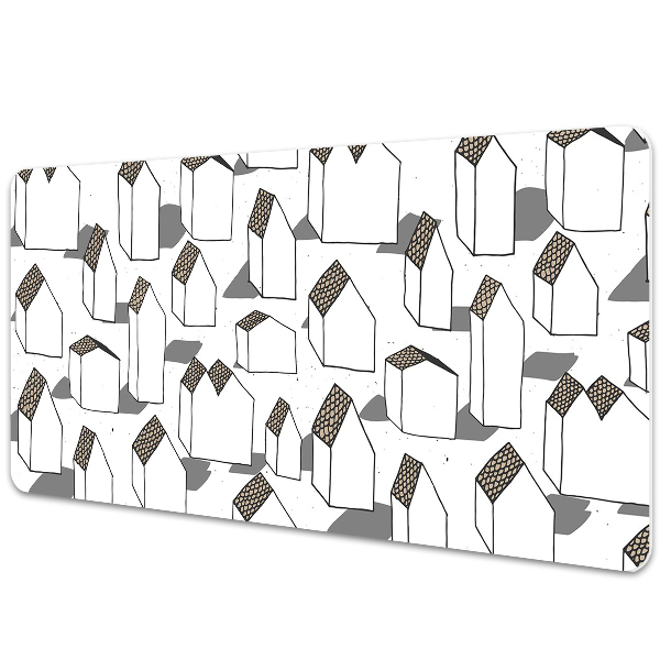 Iróasztal könyökalátét Rajzolt házak