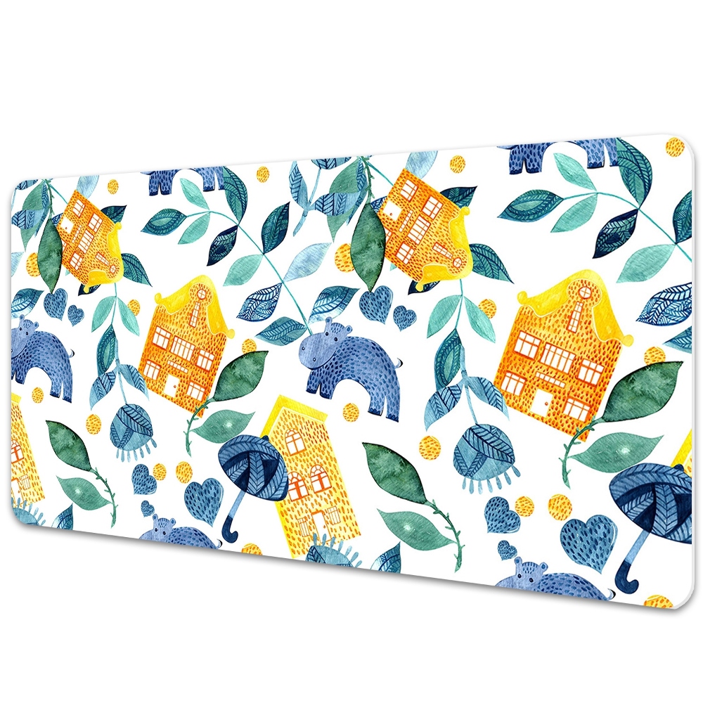 Irodai asztal alátét Vízilovak a házak között