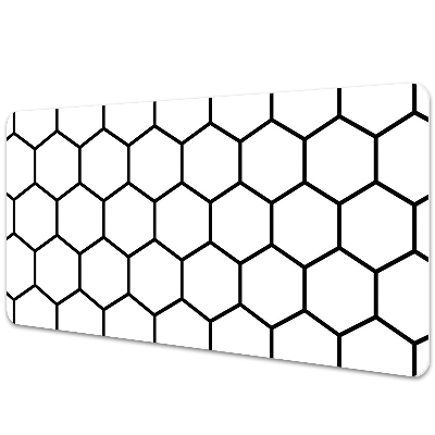 Irodai asztal alátét Fehér és fekete hatszög