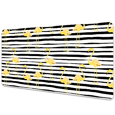 Iróasztal alátét Arany flamingók geometrikus alapon