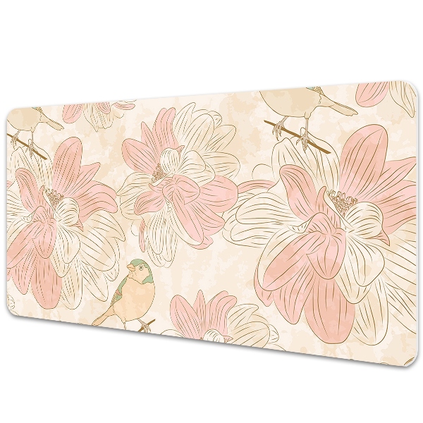 Iróasztal könyökalátét Virág és madarak