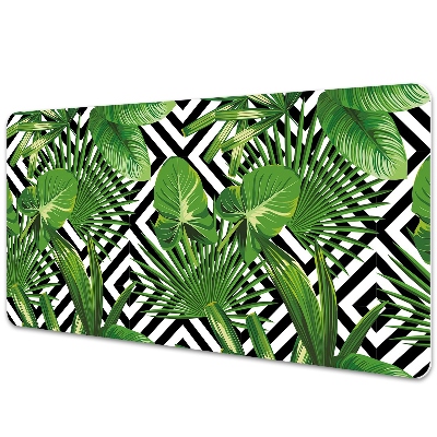 Irodai asztal alátét Geometriai háttér és a levelek