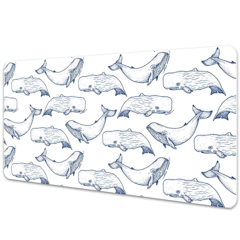 Irodai asztal alátét Rajzolt bálnák