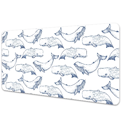Irodai asztal alátét Rajzolt bálnák