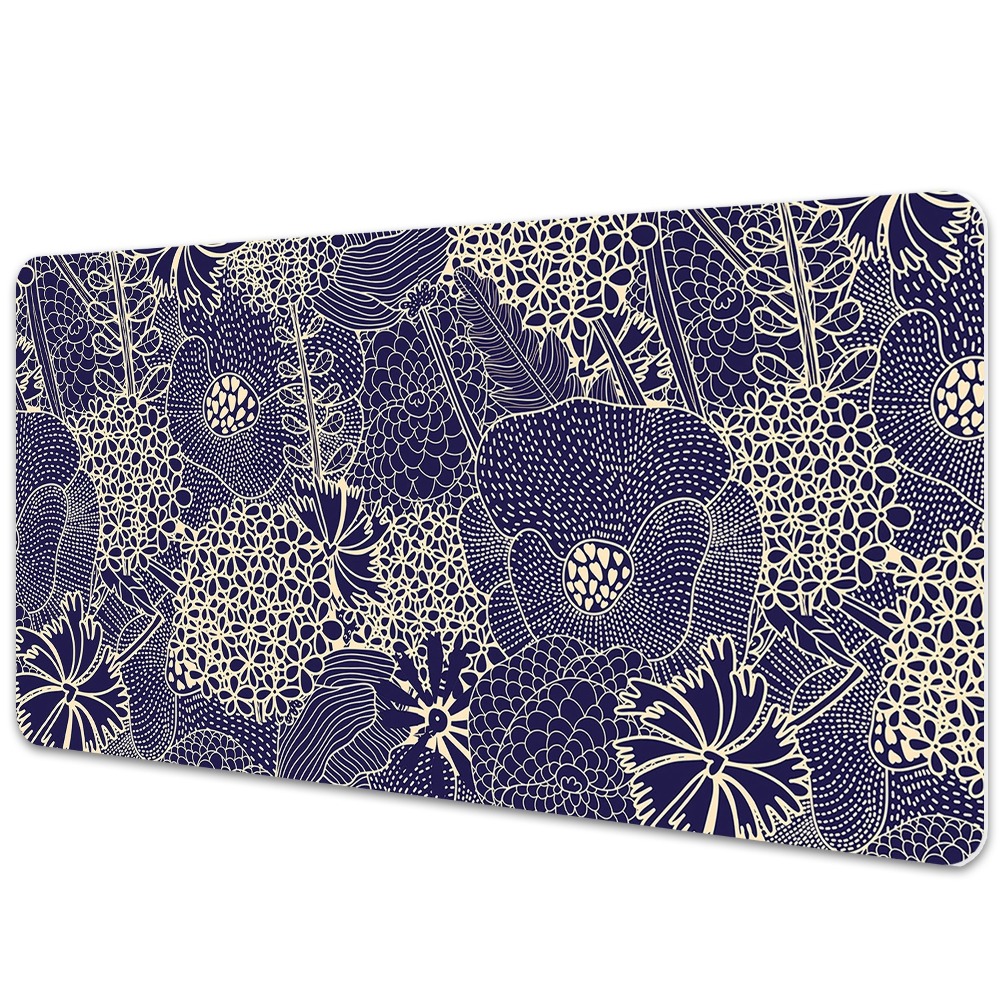 Iróasztal alátét Kék virágmintás