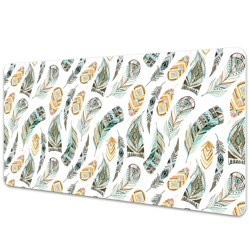 Iróasztal alátét Boho stílusú tollak