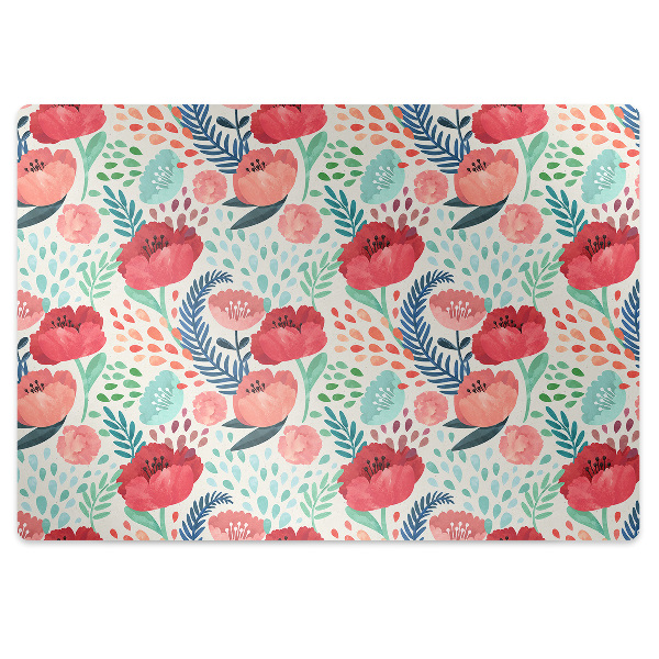 Padlóvédő székalátét Piros pipacs