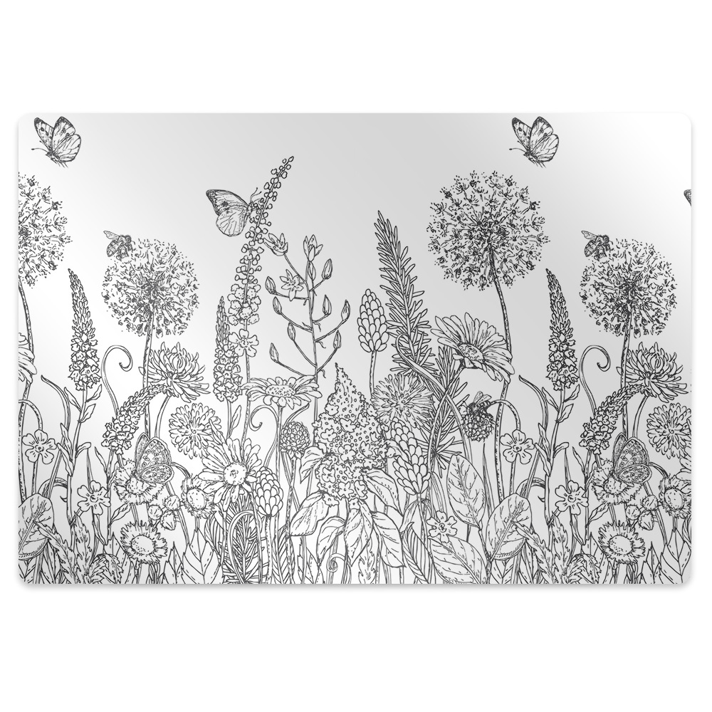 Székalátét Rajzolt virágok