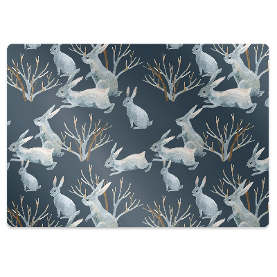 Szék szőnyeg Fehér nyulak