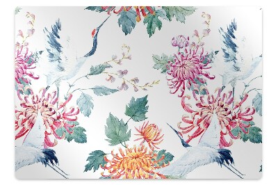 Padlóvédő székalátét Virágok és kócsagok