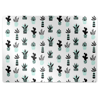 Szék szőnyeg Virágok fekete háttéren