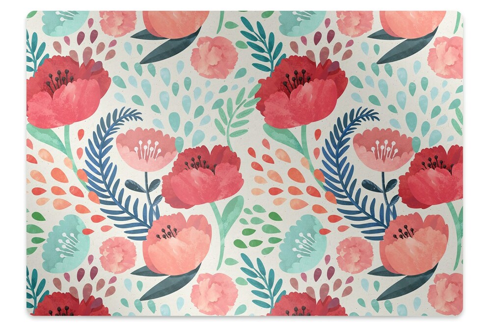 Padlóvédő székalátét Piros pipacsok