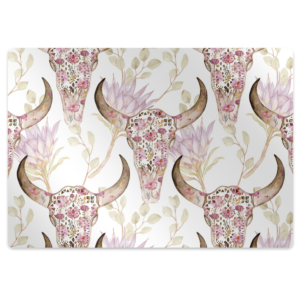 Székalátét Koponya virágokkal