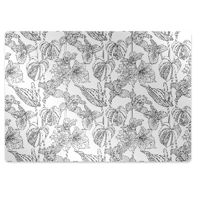 Padlóvédő székalátét Körvonalas virágok