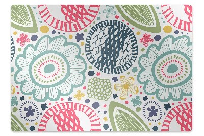 Padlóvédő székalátét Színes virágok