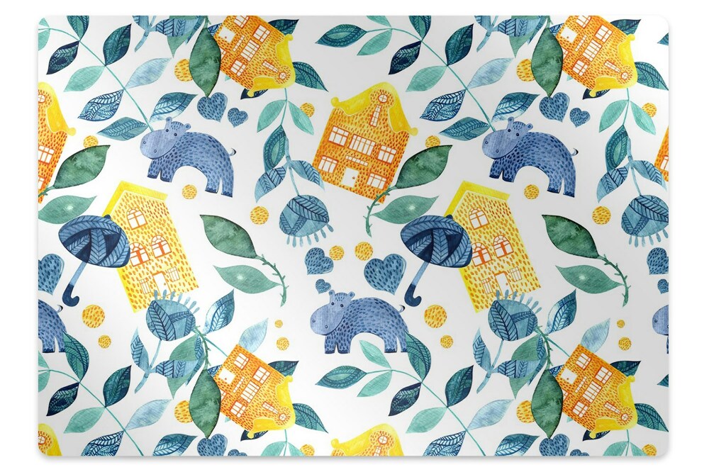 Padlóvédő székalátét Vízilovak gyerekeknek