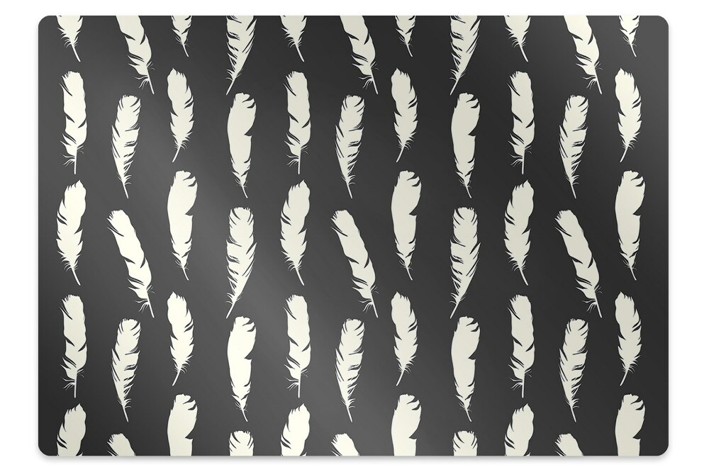 Padlóvédő székalátét Fehér madártollak