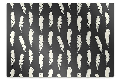 Padlóvédő székalátét Fehér madártollak