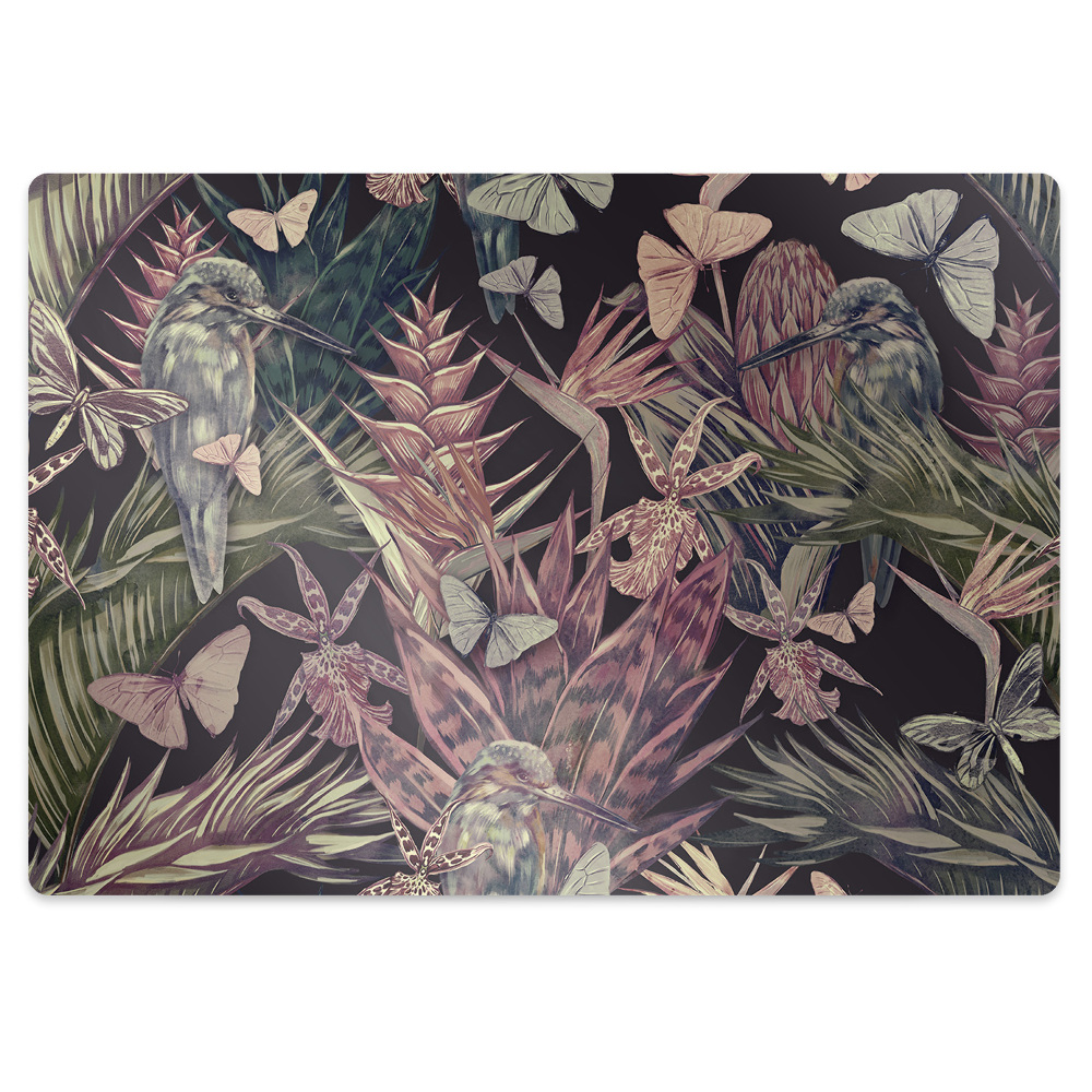 Padlóvédő székalátét Növényzet fekete háttéren