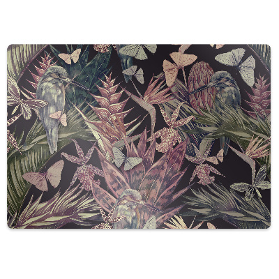 Padlóvédő székalátét Növényzet fekete háttéren