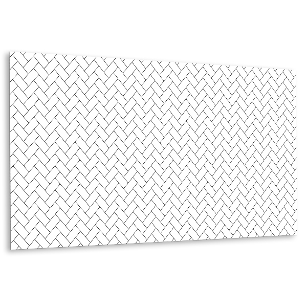 Dekorpanel falra fehér halszálka motívummal