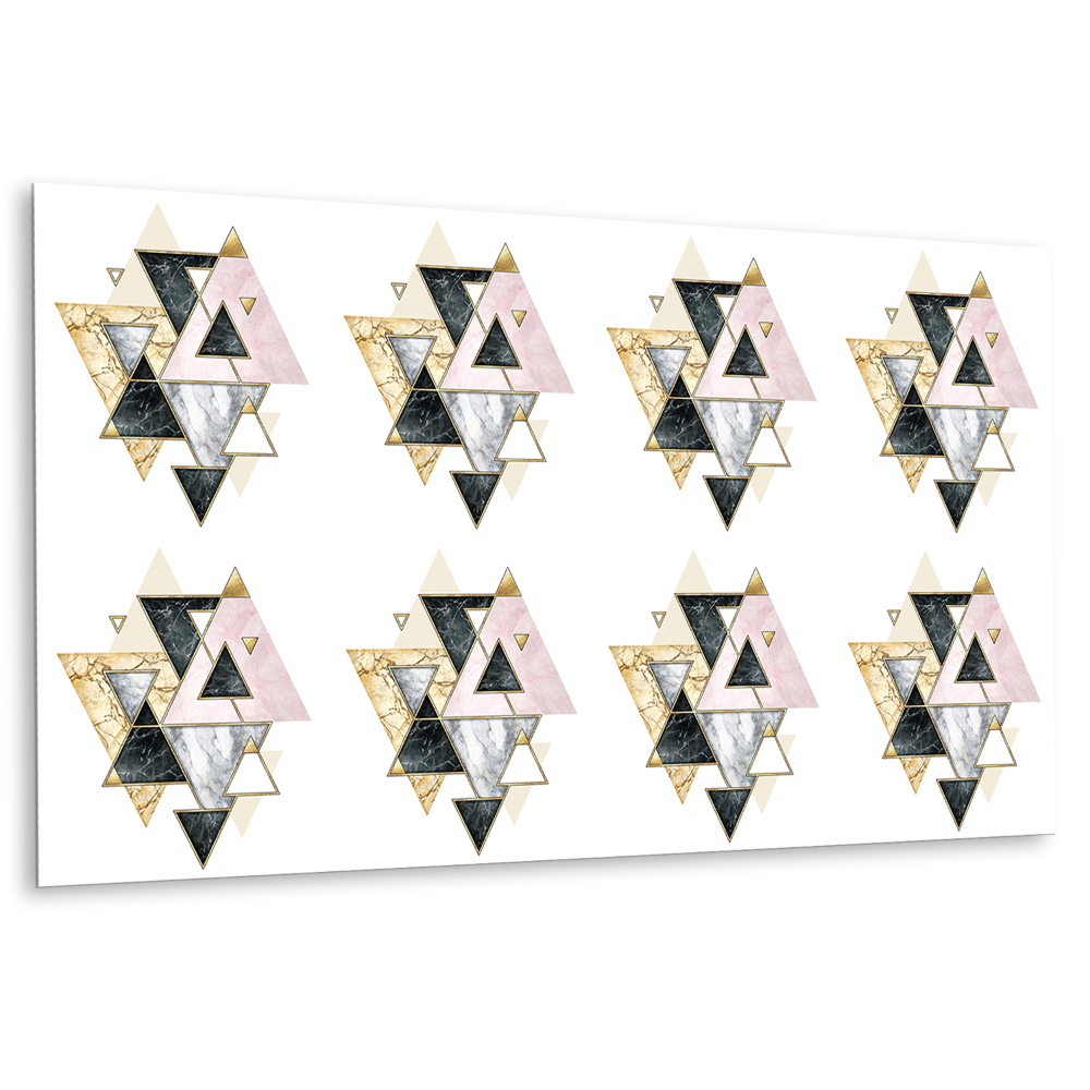 Falvédő falburkoló panel geometriai háromszögekkel