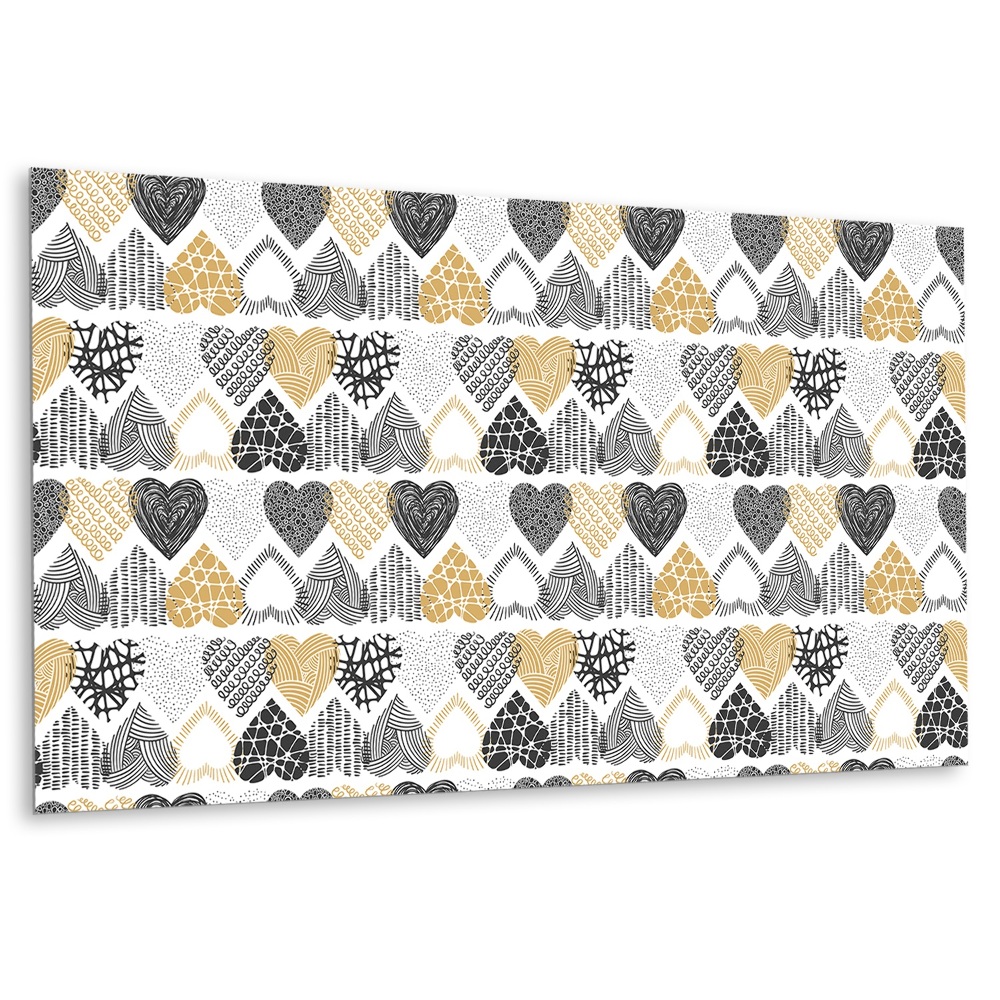 Falvédő falburkoló panel dekoratív szívekben