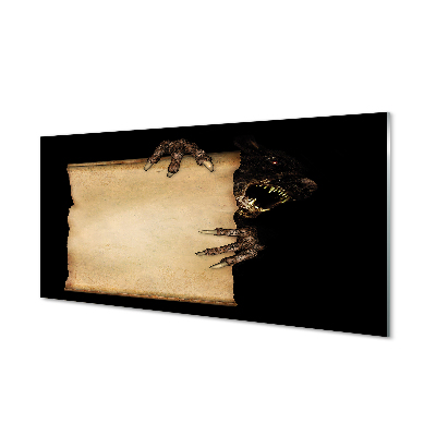 Egy ijesztő kártya Chupacabra figurájával Egyedi üvegkép