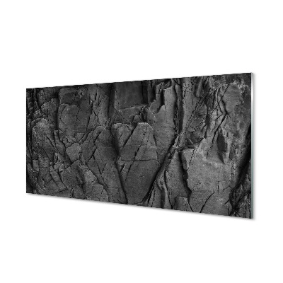 Kőszerkezet szürke absztrakció Egyedi üvegkép