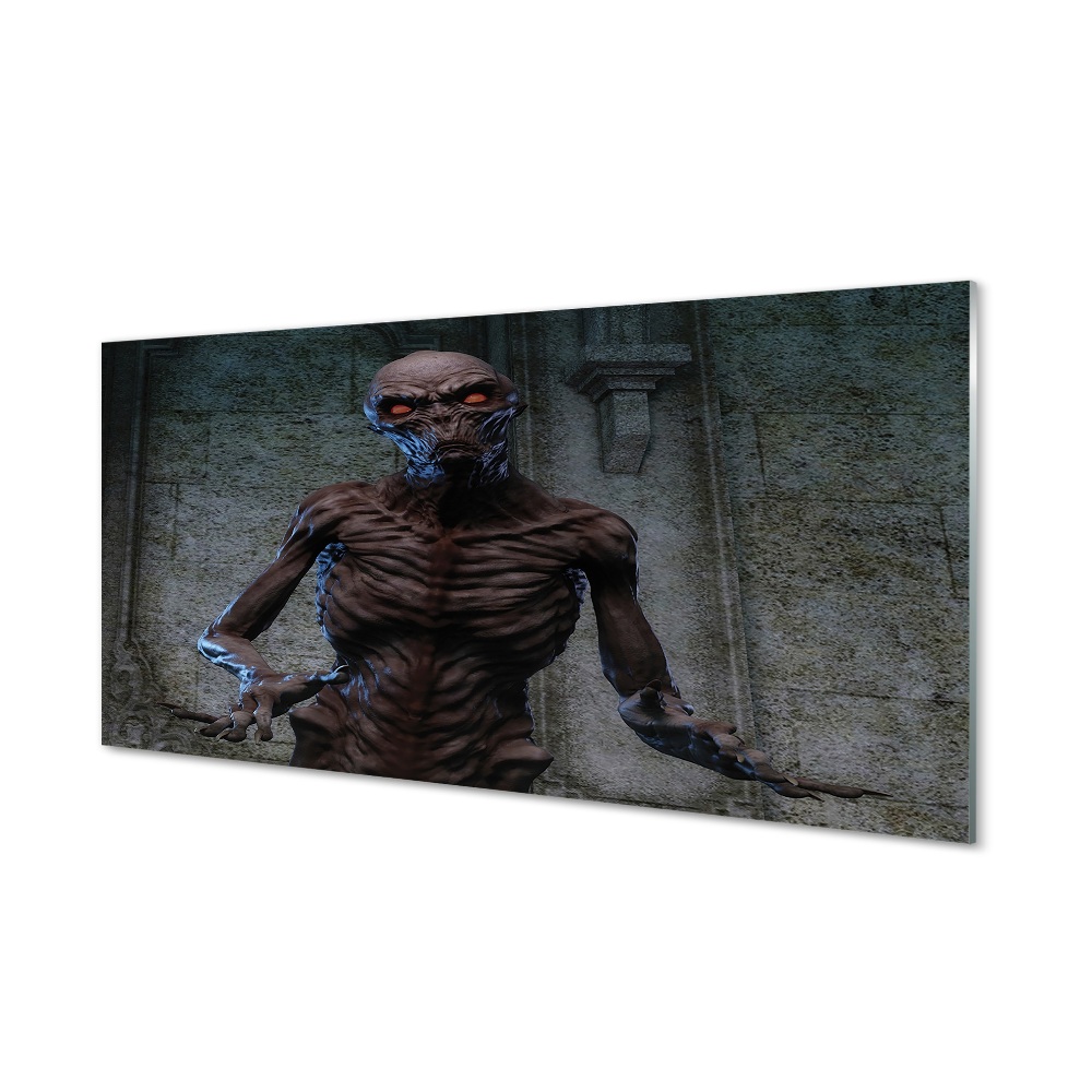 A tönkremenetel szörnyű formája Üvegkép falra